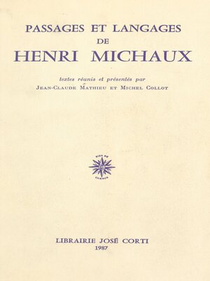 cover image of Passages et langages de Henri Michaux